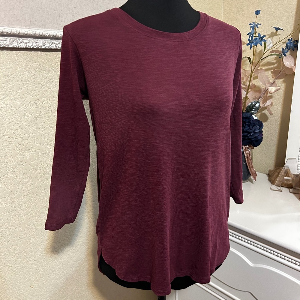 Kirkland Signature Maroon Athletic Long Sleeve Top